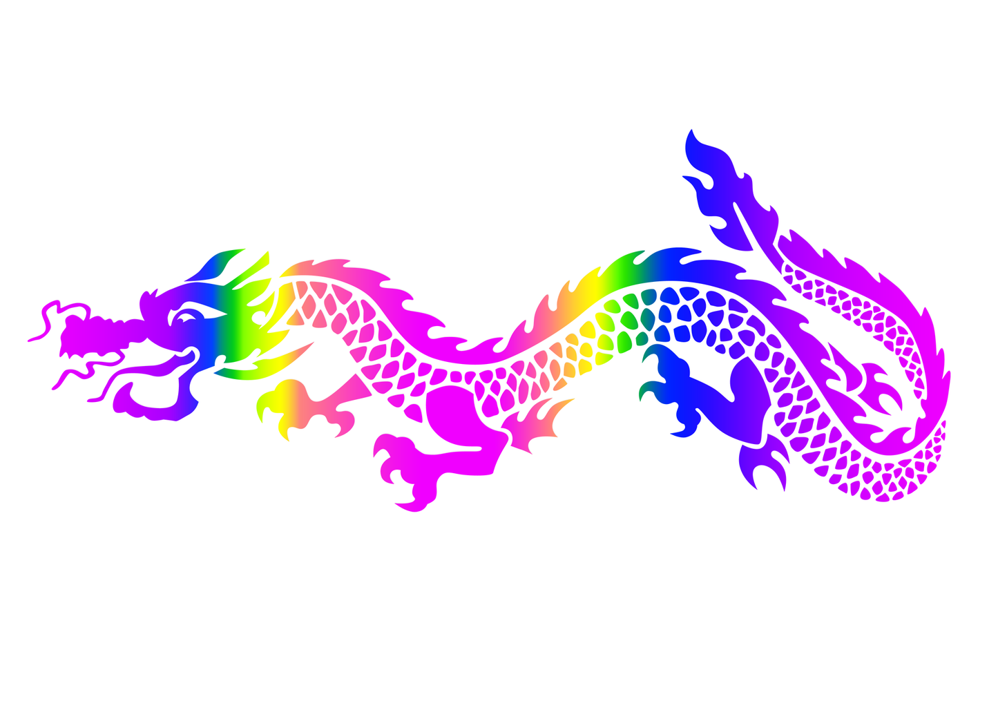 DRAGON RAINBOW REFLECTIVE HEAT TRANSFER VINYL (HTV) DECALS