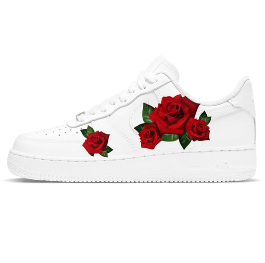 RED ROSES IRON-ON STICKER SHOE HEAT TRANSFERS