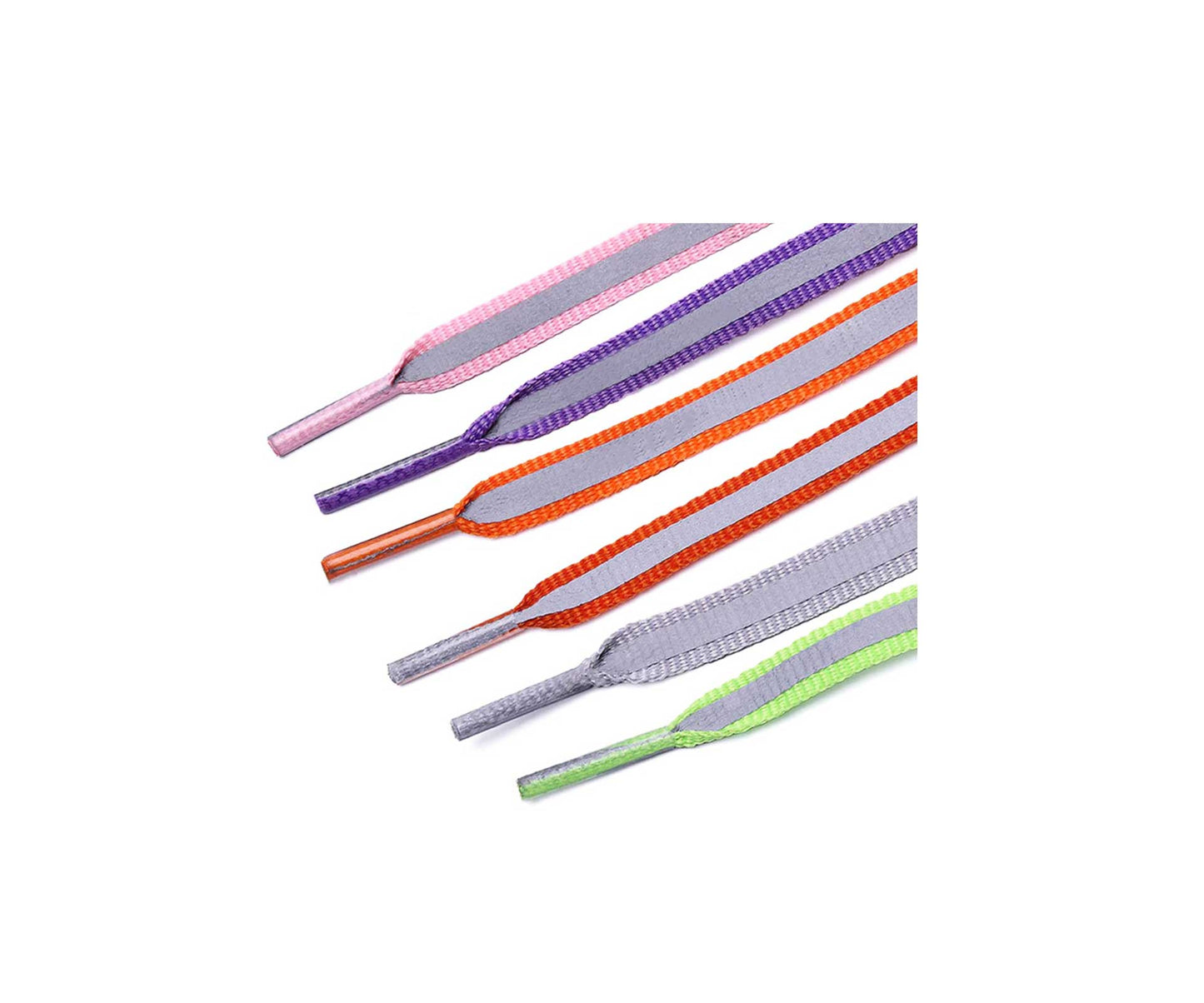 REFLECTIVE STRIPE FLAT SHOELACES *5 COLOURS AVAILABLE!*